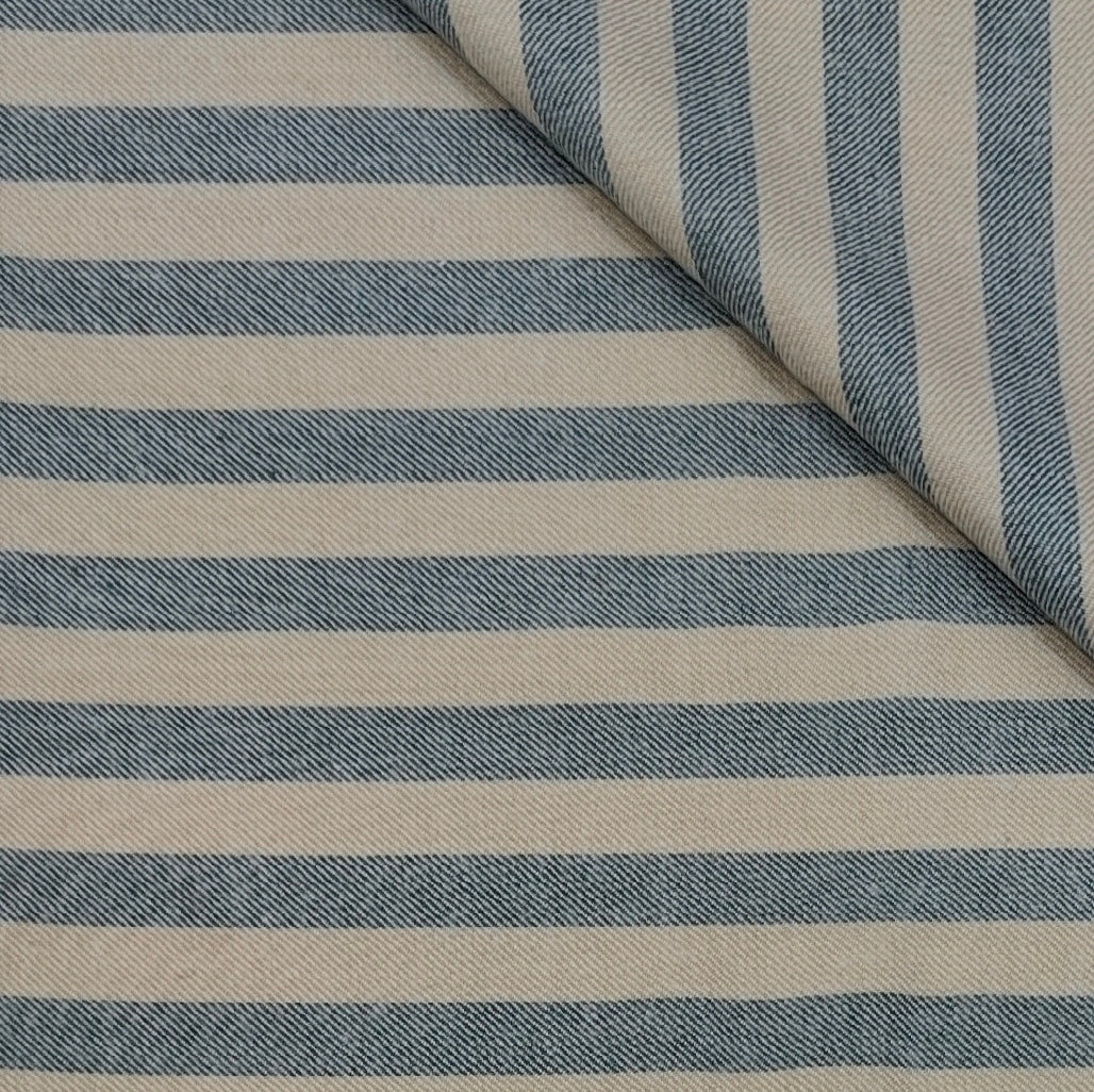 Warm Shirt Fabric Ocm Bengal Stripes Colour Grey N Beige